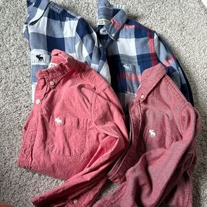 Abercrombie Kids Blue and Red Plaid Button Down Shirts